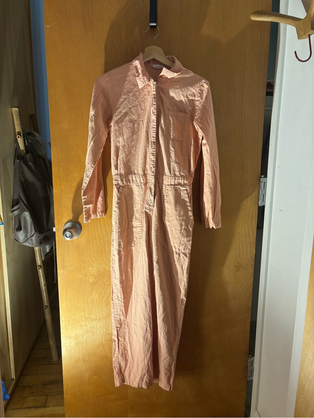 LACAUSA Blush Pink Long-Sleeve Utility Jumpsuit